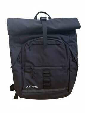 Looptworks Rolltop Backpack is an upcycled commuter bag - Black